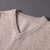 Autumn and winter double-ply thickened men's high-end wool knitted sweater, V-neck pullover, plus-size cashmere sweater, cross-border men's base layer details Picture